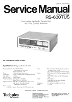 Technics - RS-630-TUS - Service manual 